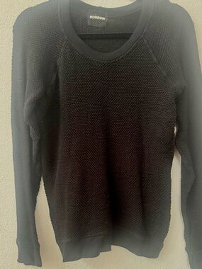 Monrow Long sleeve thermal texture knit sweater